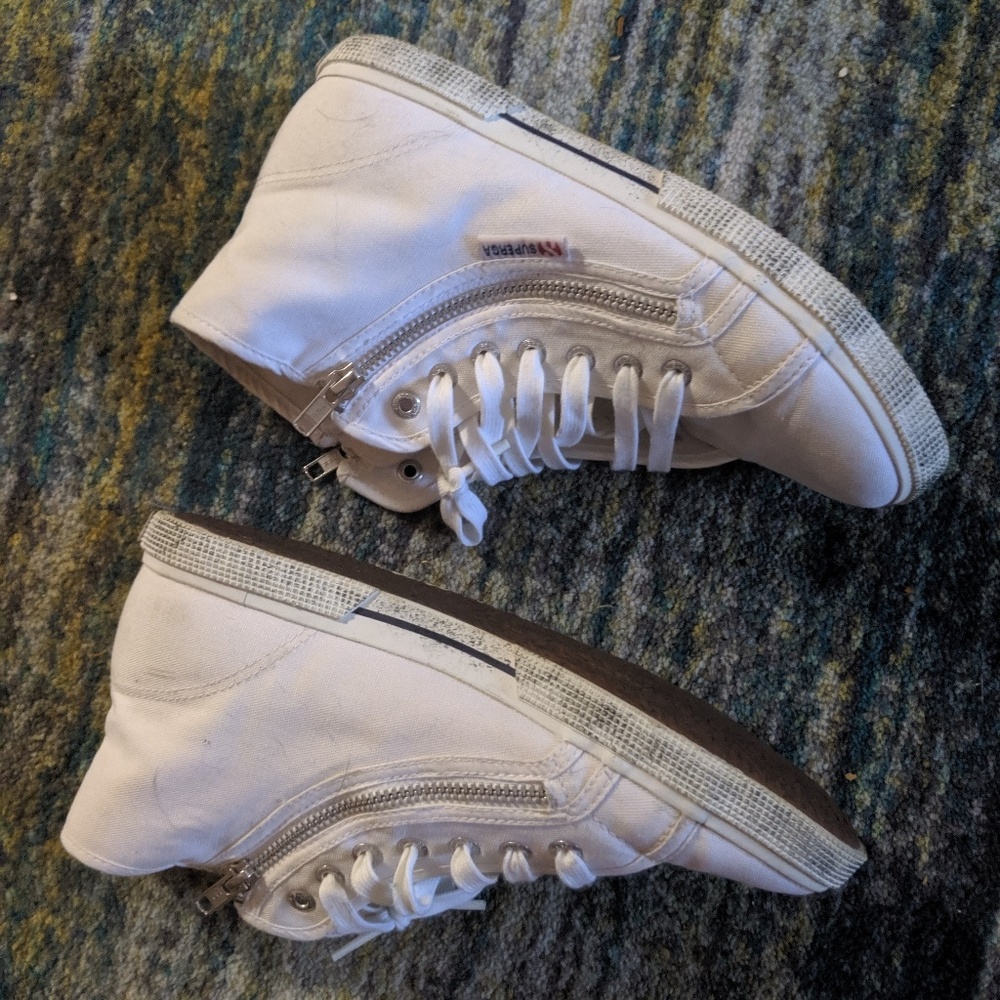 White Superga hightops sneakers